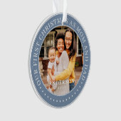 Onze eerste Kerstmis als een eenvoudige foto van m Ornament (voorkant)