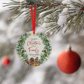 Onze eerste Kerstmis als een familie foto Winter W Keramisch Ornament
