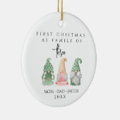 Onze Eerste Kerstmis als een familie van drie aang Keramisch Ornament (Rechts)