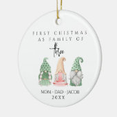 Onze Eerste Kerstmis als een familie van drie aang Keramisch Ornament (Links)