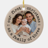 Onze Eerste Kerstmis als een Familie van Drie Keramisch Ornament (Achterkant)