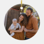 Onze Eerste Kerstmis als een Familie van Drie Keramisch Ornament (Achterkant)