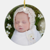 Onze eerste Kerstmis als elegante foto van grootou Keramisch Ornament (Achterkant)