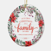 Onze eerste Kerstmis als familie van drie rituelen Keramisch Ornament (Links)