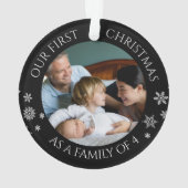 Onze eerste Kerstmis als familie van vier kersten Ornament (achterkant)