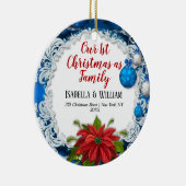 Onze eerste Kerstmis als familieversiering Keramisch Ornament (Rechts)