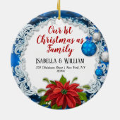 Onze eerste Kerstmis als familieversiering Keramisch Ornament (Achterkant)