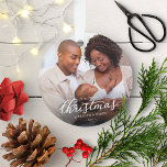 Onze eerste Kerstmis als foto van moeder en vader Ornament<br><div class="desc">Onze eerste kerstmis als foto-versiering van moeder en vader</div>