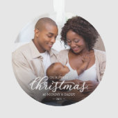 Onze eerste Kerstmis als foto van moeder en vader Ornament (achterkant)