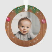 onze eerste Kerstmis als grootouder realistisch  Ornament (achterkant)