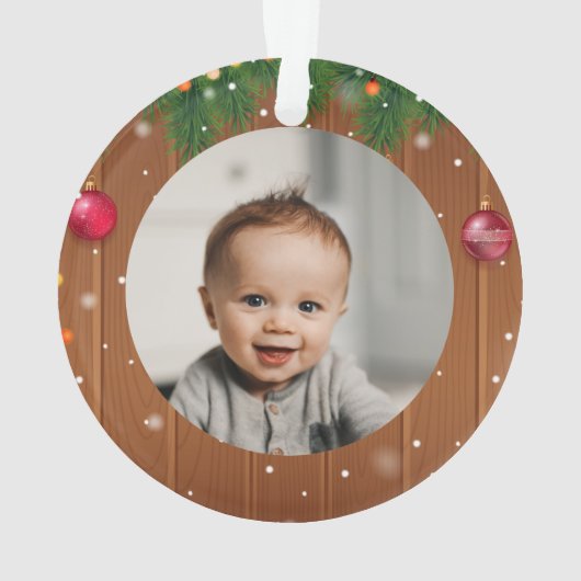 onze eerste Kerstmis als grootouder realistisch  Ornament (achterkant)