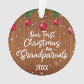 onze eerste Kerstmis als grootouder realistisch  Ornament (voorkant)