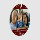 Onze eerste Kerstmis als grootouders 2 Fotosterren Ornament (voorkant)