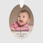 Onze eerste Kerstmis als Grootouders Baby Foto Ornament (achterkant)
