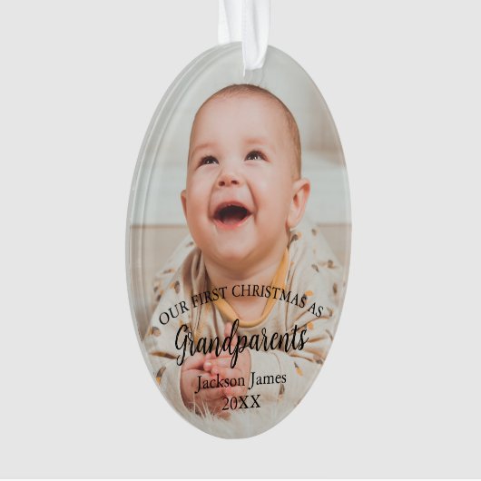 Onze eerste Kerstmis als Grootouders Baby Foto Ornament (voorkant)