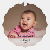 Onze eerste Kerstmis als Grootouders Baby Foto Ornament Kaart (Achterkant)