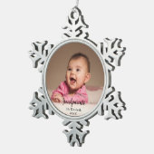 Onze eerste Kerstmis als Grootouders Baby Foto Tin Sneeuwvlok Ornament (Rechts)