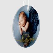 Onze Eerste Kerstmis Als Grootouders Elegante Foto Ornament (voorkant)