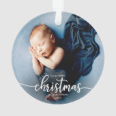 Onze Eerste Kerstmis Als Grootouders Elegante Foto Ornament (achterkant)