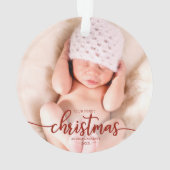 Onze Eerste Kerstmis Als Grootouders Elegante Foto Ornament (achterkant)