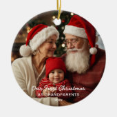 Onze eerste Kerstmis als grootouders Familie Foto Keramisch Ornament (Voorkant)