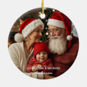 Onze eerste Kerstmis als grootouders Familie Foto Keramisch Ornament (Achterkant)