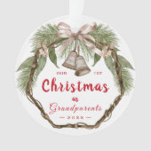 Onze eerste Kerstmis als grootouders Floral Foto Ornament (voorkant)