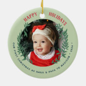 Onze eerste Kerstmis als grootouders Foto Keramisch Ornament (Achterkant)