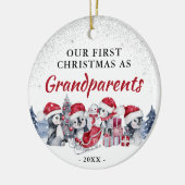Onze eerste Kerstmis als grootouders Foto Keramisch Ornament (Links)