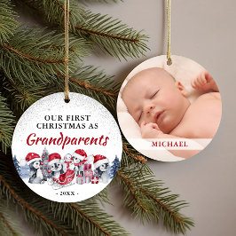 Onze eerste Kerstmis als grootouders Foto Keramisch Ornament