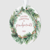 Onze eerste Kerstmis als grootouders Foto krans Ornament (voorkant)