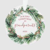 Onze eerste Kerstmis als grootouders Foto krans Ornament (voorkant)