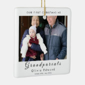 Onze Eerste Kerstmis als Grootouders Foto Ontwerp Keramisch Ornament (Rechts)