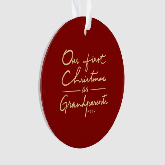 Onze eerste Kerstmis als grootouders Foto Ornament (voorkant)