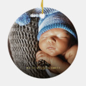 Onze eerste Kerstmis als Grootouders Foto Uniek Keramisch Ornament (Achterkant)