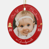 Onze eerste Kerstmis als grootouders Foto-versieri Keramisch Ornament (Links)