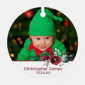 Onze eerste Kerstmis als grootouders Foto Wreated Metalen Ornament (Achterkant)