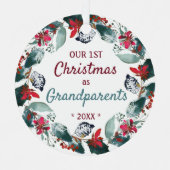 Onze eerste Kerstmis als grootouders Foto Wreated Metalen Ornament (Voorkant)