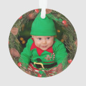 Onze eerste Kerstmis als grootouders Foto Wreated Ornament (achterkant)