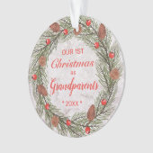 Onze eerste Kerstmis als grootouders Foto Wreated Ornament (voorkant)