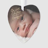 Onze eerste Kerstmis als grootouders Hart Shaped Ornament (voorkant)
