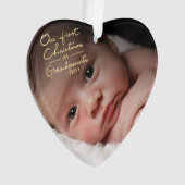 Onze eerste Kerstmis als grootouders Hart Shaped Ornament (voorkant)