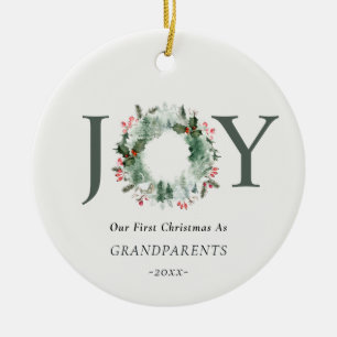 Onze eerste Kerstmis als grootouders Joy Foto Keramisch Ornament