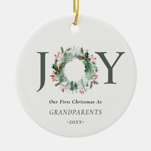 Onze eerste Kerstmis als grootouders Joy Foto Keramisch Ornament (Voorkant)
