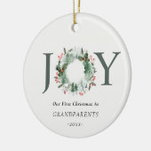 Onze eerste Kerstmis als grootouders Joy Foto Keramisch Ornament (Links)