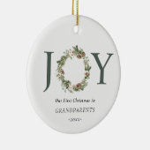 Onze eerste Kerstmis als grootouders Joy Foto Keramisch Ornament (Rechts)