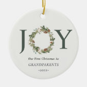 Onze eerste Kerstmis als grootouders Joy Foto Keramisch Ornament (Voorkant)