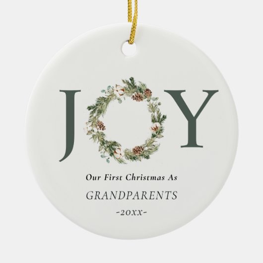 Onze eerste Kerstmis als grootouders Joy Foto Keramisch Ornament (Voorkant)