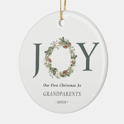 Onze eerste Kerstmis als grootouders Joy Foto Keramisch Ornament (Links)