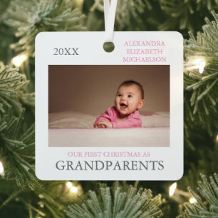 Onze Eerste Kerstmis Als Grootouders Metalen Ornament